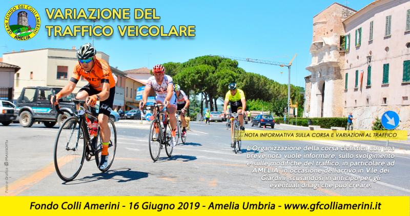 Amelia Piazza XXI Settembre durante lo svolgimento della Granfondo dei Colli Amerini - Foto Masisoft.it