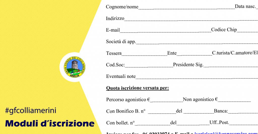 Moduli d'iscrizone - Granfondo Colli Amerini